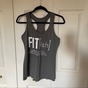 FIT Fit-ish grey athletic tank top workout yoga barre S